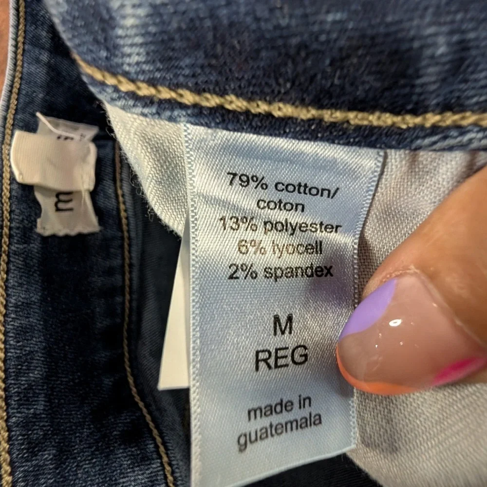M Jeans by Maurices High Rise Super Skinny Ankle Button Fly Frayed Hem Blue 31